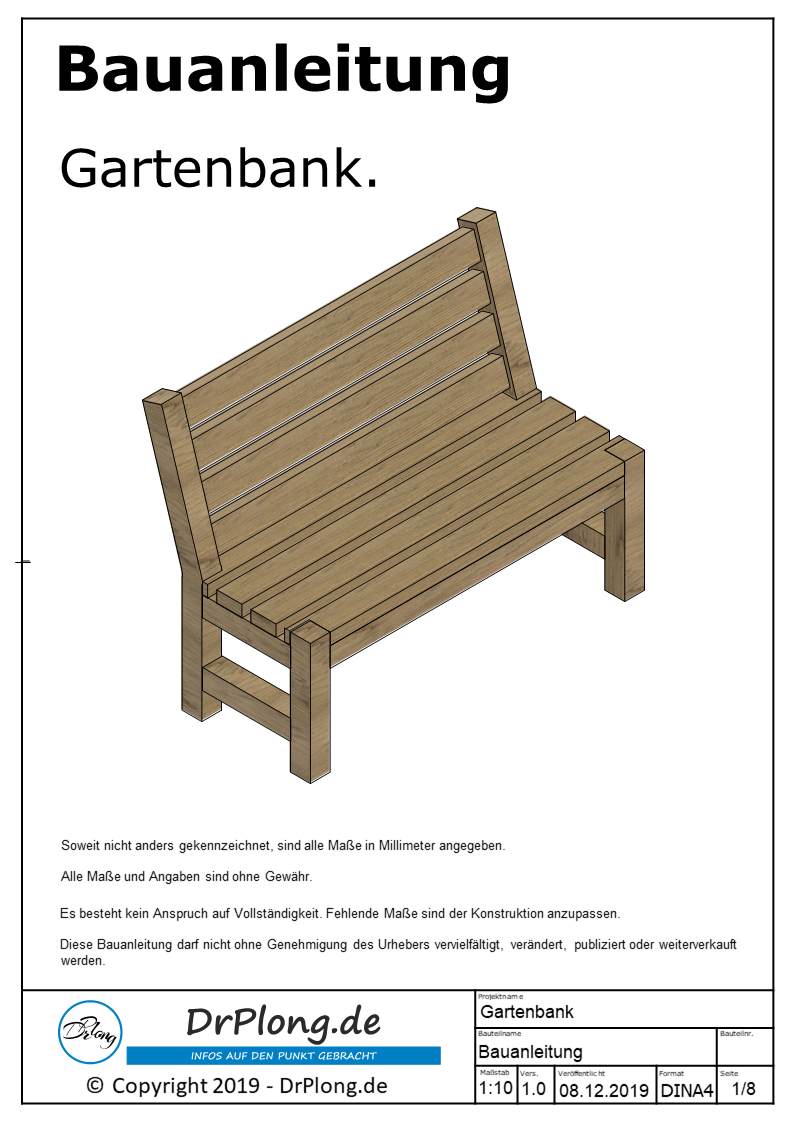Gartenbank Bauanleitung